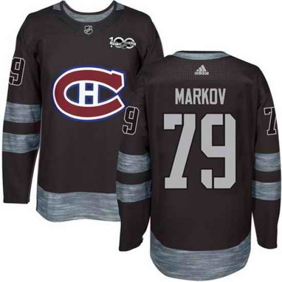 Canadiens #79 Andrei Markov Black 1917 2017 100th Anniversary Stitched NHL Jersey